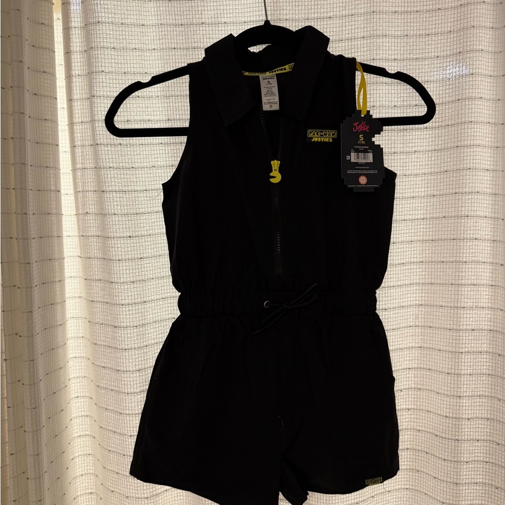 Justice Black Romper with Yellow Highlights